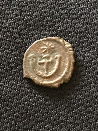 Justinian I Bronze Pentanummium Roman Coin 527ad Rare Cross Of Jesus & Star