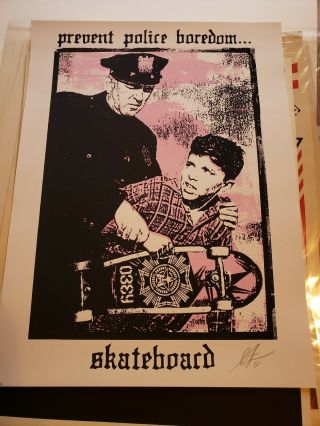 Shepard Fairey Prevent Police Boredom Signed/numbered Rare