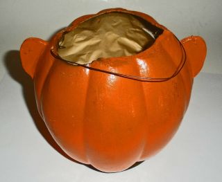 Rare Antique Halloween Paper Mache JOL With Ears Candy Container Orig.  Insert 4