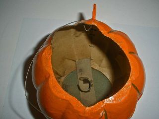 Rare Antique Halloween Paper Mache JOL With Ears Candy Container Orig.  Insert 6