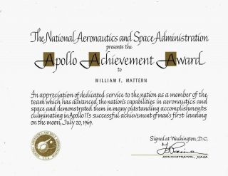 , Rare Apollo 11 Moon Landing Nasa Service Certificate,  Shape