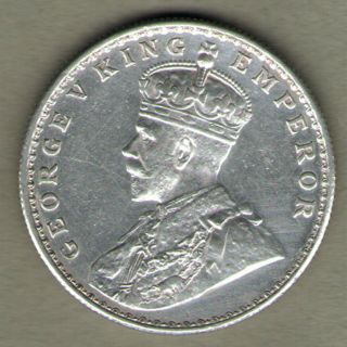 BRITISH INDIA - 1919 - GEORGE V ONE RUPEE SILVER COIN GRADE EX - RARE DATE 2