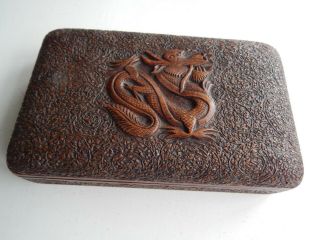 Rare South Wales Borderers 24th Regt Carved Wood Cigarette Box Kashmir Vintage