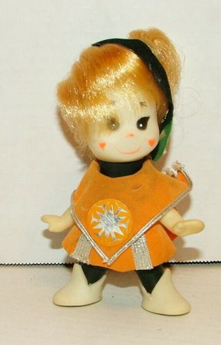 1967 Rare Ideal Sears J.  Swedlin Mini Martians Teenie Orange Doll 5 Inches