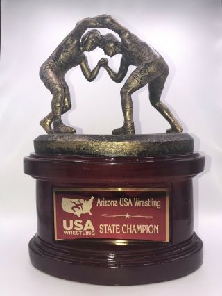 Arizona Usa Wrestling State Champion Trophy (big) Championship Award Rare Find