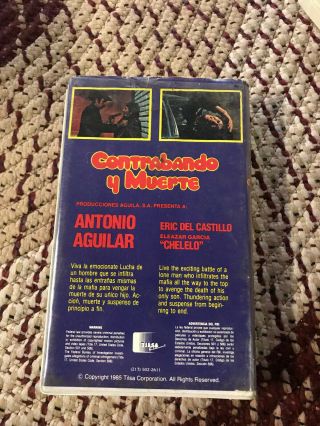 CONTRABANDO Y MUERTE MEXI SPAINISH RARE OOP VHS BIG BOX SLIP 3