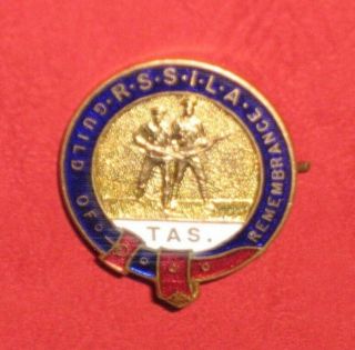Ww1 R.  S.  S.  I.  L.  A.  Remembrance Badge Tasmania Rare