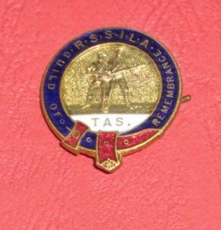 WW1 R.  S.  S.  I.  L.  A.  Remembrance Badge Tasmania Rare 2