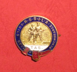 WW1 R.  S.  S.  I.  L.  A.  Remembrance Badge Tasmania Rare 4