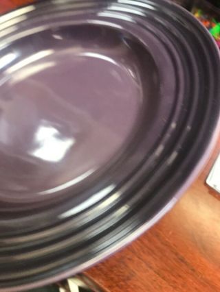 Vintage Rare Purple Le Creuset Dinner Plate 10 1/2” Deep Thick Textures Edges 7