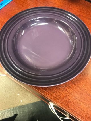 Vintage Rare Purple Le Creuset Dinner Plate 10 1/2” Deep Thick Textures Edges 8