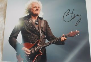 Brian May Queen Signed 10x8 Colour Photo.  Great Action Pic.  Rare.