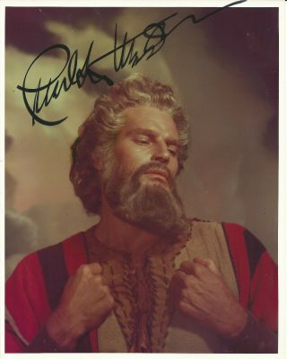 Charlton Heston Moses Ten Commandments Very Rare Authentic Signed Photo D.  2008