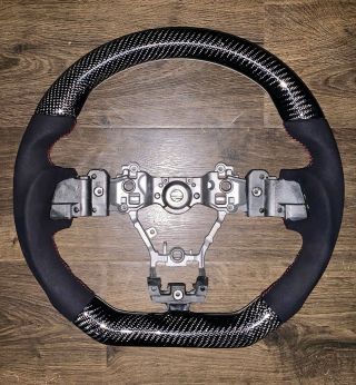 Subaru Carbon Fiber/ Alcantara/ Ultra Suede Steering Wheel Custom Rare