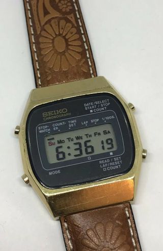 Seiko M929 - 5019 Quartz Lcd Very Rare Collectible Vintage Watch