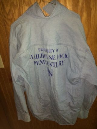 Rare Vintage Elvis Presley Property Of Jailhouse Rock Penitentiary Denim Shirt