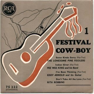Rare French Festival Cow - Boy Ep On Rca E.  Arnold/ Pee Wee King/ Rita Robbins.