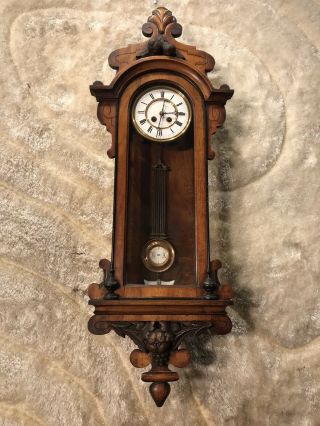 Very Rare Vintage Antique Germany Striking Wall Clock With Pendulum,  Watch Video