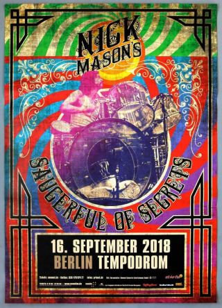 Nick Mason (pink Floyd) - Rare Tempodrom,  Berlin 2018 Concert Poster