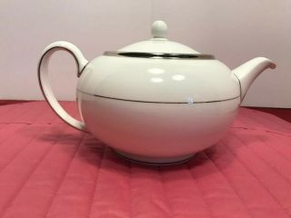 Steal It Wedgwood Carlyn Teapot (rare) and Coffee Pot White/Platinum Trim. 3