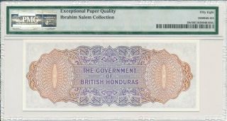 The Government of British Honduras $2 1973 Rare for B.  Honduras PMG 58EPQ 2