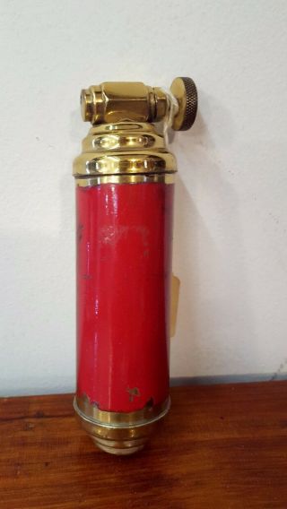 Vintage Antique Rare Mini Fire Extinguisher - Brass Salesman Sample