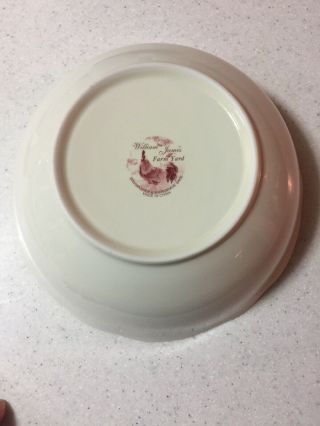 Rare Discontinued William James Red Farmyard Rooster Salad Serving Bowl 4