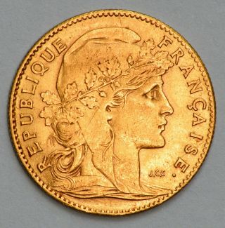 1907 France Gold 10 Francs - Rare