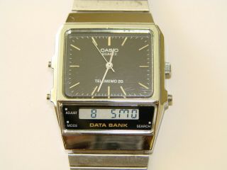 Casio Ab - 100 Vintage Data - Bank Telememo 20 Watch Qw - 344 Rare 1987 Japan