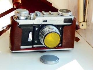 Rare Leningrad Gomz Rangefinder Soviet Film Camera W/s Lens Jupiter - 8