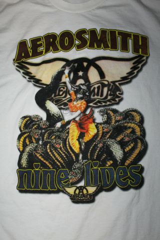 1997 1998 Aerosmith Tour Shirt Nine Lives Xl Concert Rare