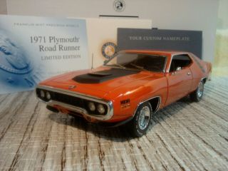 Franklin 1971 Plymouth Road Runner.  1:24.  Mib.  Docs.  Rare Low Le 19.