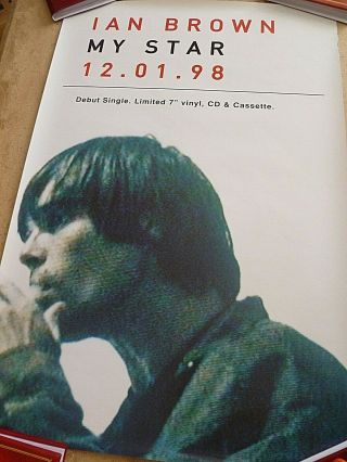 THE STONE ROSES/ IAN BROWN RARE ' MY STAR ' POSTER,  77 CM X 51 CM. 2