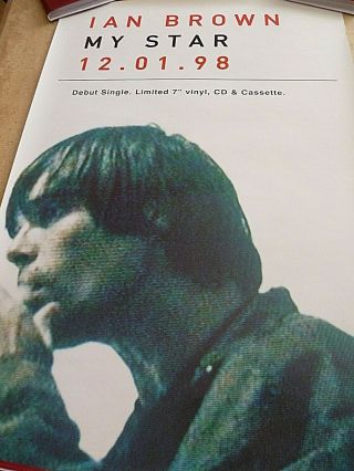 THE STONE ROSES/ IAN BROWN RARE ' MY STAR ' POSTER,  77 CM X 51 CM. 6