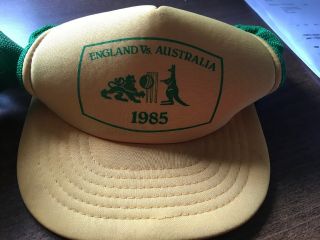 2 VINTAGE ENGLAND Vs AUSTRALIA 1985 CAPS.  1 NEVER WORN.  RARE COLLECTABLES 3