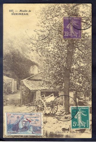 9893 France,  1921,  Pfoto Postcard From Surimeau With Rare Air - Mail Corespod