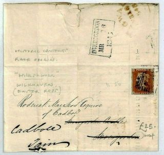 Gb Scotland Easter Ross 1845 Wilkhaven Rare Letter - Sheet {samwells - Covers}ct81