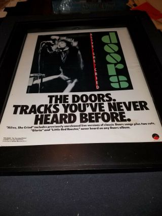 The Doors Alive She Cried Rare Promo Poster Ad Framed