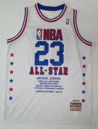 Rare 2003 Michael Jordan Final All Star Game Jersey Limited Edition 1 Of 23