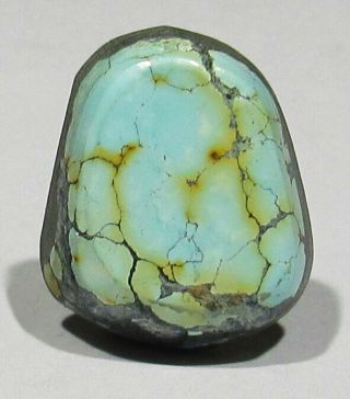 Old Stash 22.  5 Carats Rare Natural Spiderweb Leadville Turquoise Cab 24mm X 19mm