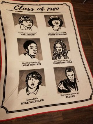 Rare 84x63 Stranger Things Class of 1984 Throw.  Impossible to find.  Has Flaws 3