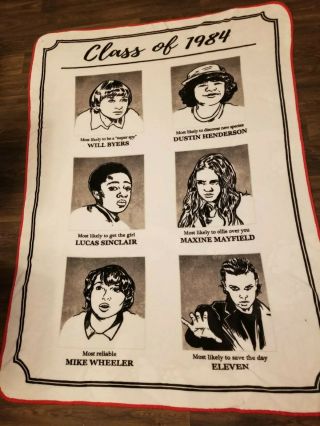 Rare 84x63 Stranger Things Class of 1984 Throw.  Impossible to find.  Has Flaws 4