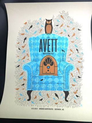 Rare The Avett Brothers Southaven Memphis Tn 2014 Poster Print Signed S/n /200