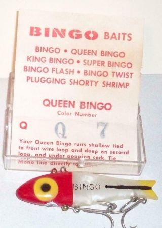 Bingo Queen Q 7 Doug English Vintage Fishing Lure In A Box Rare Marblized