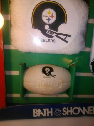 Rare Vintage 1970 ' s Pittsburgh Steelers NFL Football Soap Shampoo Towel Set NIB 3