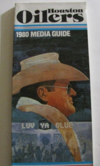 Vintage Football 1980 Houston Oilers Media Guide Rare Nfl