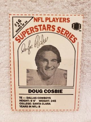 Very Rare 1986 Dairy Pak Milk Doug Cosbie Red Card,  Dallas Cowboys,