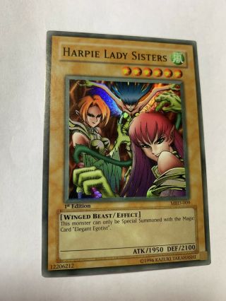 2002 Yu - Gi - Oh Mrd - 009 Harpie Lady Sisters 1st Edition Rare Lp (na)