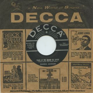 Rare Country 45 - Wanda Jackson - Tears At The Grand Ole Opry - Decca 29514