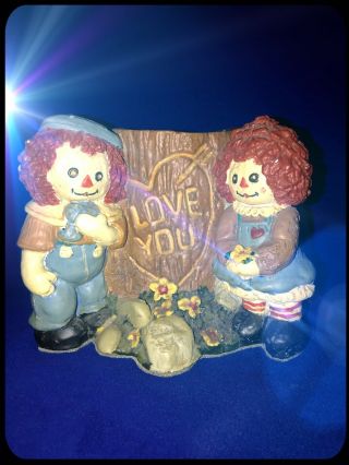 Rare Vintage Hand Painted Raggedy Ann & Andy Planter Collectible Figure Toy